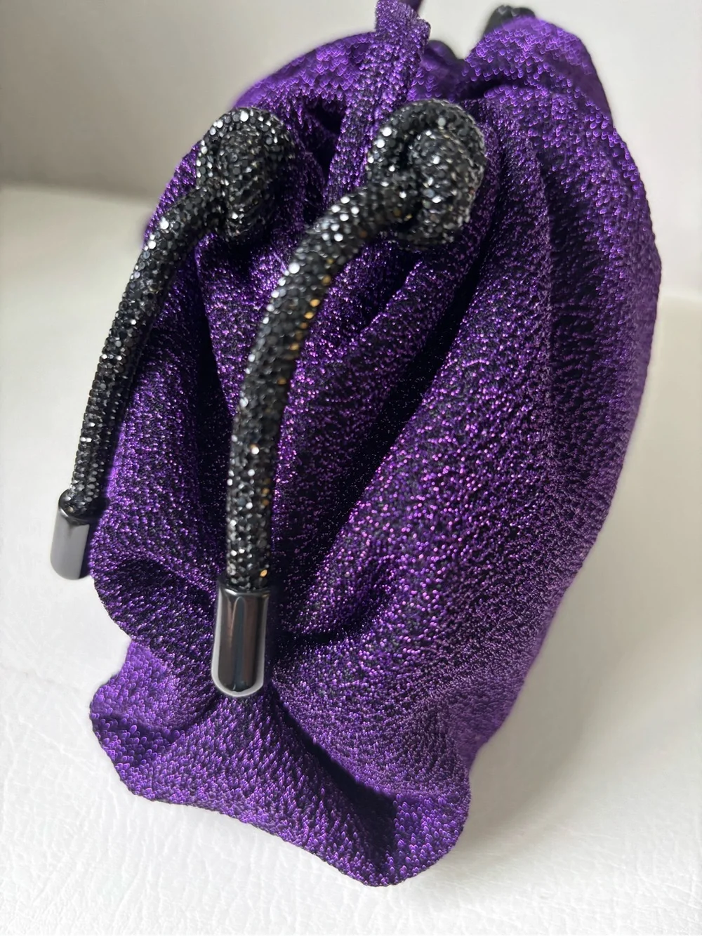 Rebecca Minkoff Sparkling Purple Drawstring Clutch